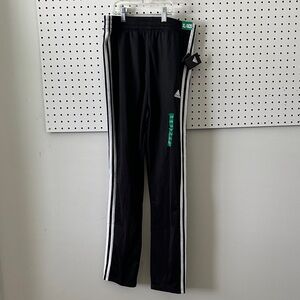 Adidas Kids Black Joggers with White Stripes